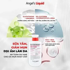 (Hàng nhập khẩu) Sữa Tắm Hỗ Trợ Giảm Mụn Mờ Thâm Angel’s Liquid Glutathione BHA Exfoliating Body Wash 500g