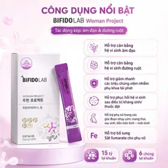 (Hàng nhập khẩu) Bifidolab Woman Project Hộp 20 Gói - Hỗ Trợ Cân Bằng Hệ Vi Sinh Âm Đạo Và Đường Ruột