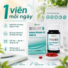 (Hàng nhập khẩu) Vitaline D3 Natural Vitamin D3 4000 IU Lọ 120 Viên - Bổ Sung Vitamin D3