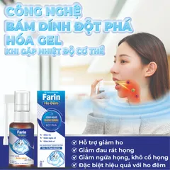 (Hàng chính hãng) Xịt Họng Farin 20ml - Hỗ Trợ Giảm Ho, Giảm Đau Rát Họng