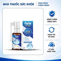 (Hàng chính hãng) Xịt Họng Farin 20ml - Hỗ Trợ Giảm Ho, Giảm Đau Rát Họng