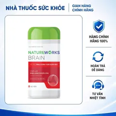 (Hàng chính hãng) Viên Uống NatureWorks Brain Lọ 60 Viên - Hỗ Trợ Tăng Cường Tuần Hoàn Não