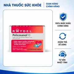 (Hàng nhập khẩu) Raydel Policosanol 10 Hộp 2 Vỉ x 15 Viên - Hỗ Trợ Cải Thiện Cholesterol, Lipid Máu