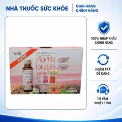 (Hàng nhập khẩu) Nước Uống Placenta Collagen 10000 Plus Hộp 10 Lọ x 50ml - Hỗ Trợ Làm Đẹp Da