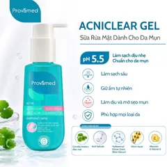 (Hàng nhập khẩu) Provamed AcnicClear Cleansing Gel 120ml - Gel Rửa Mặt Cho Da Dầu Mụn