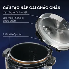 (Hàng nhập khẩu) Nồi Áp Suất Điện Hare HR-PC606 6L Màu Bạc - Công Suất 1000W, Bảng Điều Khiển Tiếng Việt