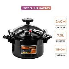 (Hàng nhập khẩu) Nồi Áp Suất Nhôm Đáy Từ Hare HR-PA2405 (24cm) - Dung Tích 7L