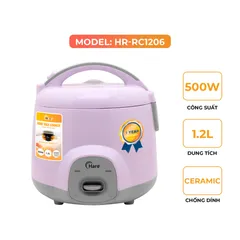 (Hàng nhập khẩu) Nồi Cơm Điện Hare HR-RC1206 1.2L - Kèm Xửng Hấp, Lòng Nồi Chống Dính Ceramic