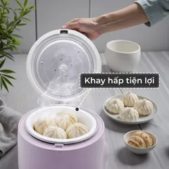 (Hàng nhập khẩu) Nồi Cơm Điện Hare HR-RC1206 1.2L - Kèm Xửng Hấp, Lòng Nồi Chống Dính Ceramic