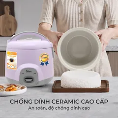 (Hàng nhập khẩu) Nồi Cơm Điện Hare HR-RC1206 1.2L - Kèm Xửng Hấp, Lòng Nồi Chống Dính Ceramic