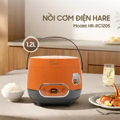 (Hàng nhập khẩu) Nồi Cơm Điện Hare HR-RC1205 Màu Cam 1.2L - Lòng Nồi Dạng Niêu, Chống Dính Ceramic