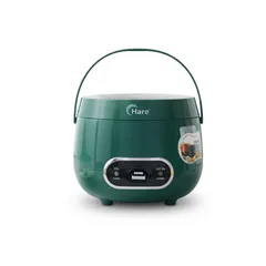 (Hàng nhập khẩu) Nồi Cơm Điện Hare HR-RC1205 Màu Xanh 1.2L - Lòng Nồi Dạng Niêu, Chống Dính Ceramic