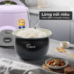 (Hàng nhập khẩu) Nồi Cơm Điện Hare HR-RC1816 1.8L - Công Suất 700W, Lòng Nồi Niêu Chống Dính Ceramic