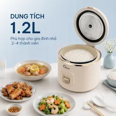 (Hàng nhập khẩu) Nồi Cơm Điện Hare HR-RC1212 1.2L - Công Suất 500W, Lòng Nồi Niêu Chống Dính Ceramic