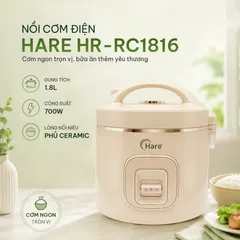 (Hàng nhập khẩu) Nồi Cơm Điện Hare HR-RC1818 1.8L - Công Suất 700W, Công Nghệ Ủ Ấm 2D