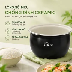 (Hàng nhập khẩu) Nồi Cơm Điện Hare HR-RC1818 1.8L - Công Suất 700W, Công Nghệ Ủ Ấm 2D