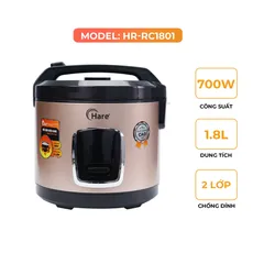 (Hàng chính hãng) Nồi Cơm Điện Hare HR-RC1801 1.8L - Công Suất 700W