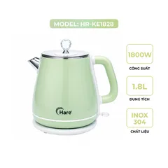 (Hàng chính hãng) Ấm Điện Đun Nước Hare HR-KE1828 1.8L Màu Xanh Cốm - Công Suất 1800W