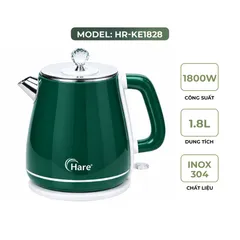 (Hàng chính hãng) Ấm Điện Đun Nước Hare HR-KE1828 1.8L Màu Xanh Lá - Công Suất 1800W