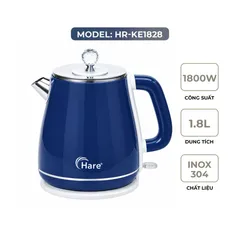 (Hàng chính hãng) Ấm Điện Đun Nước Hare HR-KE1828 1.8L Màu Xanh Dương - Công Suất 1800W