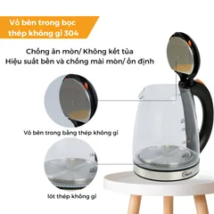 (Hàng chính hãng) Ấm Đun Siêu Tốc Hare HR-KE1806 1.8L - Công Suất 1500W