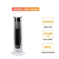 (Hàng chính hãng) Máy Sưởi Gốm Dạng Cây Hare HR-HT2000 - Công Suất 2000W