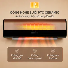 (Hàng chính hãng) Máy Sưởi Gốm Treo Tường Hare HR-HT2010 - Công Suất 3000W