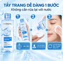 (Hàng nhập khẩu) Nước tẩy trang L'Oréal Micellar Water Refreshing cho da hỗn hợp và da dầu chai 400ml