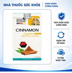 Viên uống hỗ trợ đường huyết Sanct Bernhard Cinnamon Capsules - Chiết xuất quế tự nhiên, cải thiện chuyển hóa, ổn định chỉ số đường huyết - Hàng nhập khẩu 30 viên
