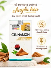 Viên uống hỗ trợ đường huyết Sanct Bernhard Cinnamon Capsules - Chiết xuất quế tự nhiên, cải thiện chuyển hóa, ổn định chỉ số đường huyết - Hàng nhập khẩu 30 viên