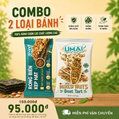 Combo Bánh Mixed - Bánh Thuyền & Rong Biển UMAI Nhà Làm, Khỏe Mạnh, Ăn Kiêng Thơm Ngon, Hương Vị Dinh Dưỡng Từ Việt Nam