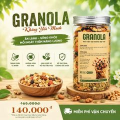 Granola Siêu Hạt Không Yến Mạch Nướng Mật Ong CAO Food - Ngũ Cốc Dinh Dưỡng 100% Không Đường, Handmade Từ Hạt Cao Cấp