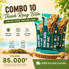 Combo 10 Thanh Bánh Rong Biển Kẹp Hạt Dinh Dưỡng UMAI - Thực Phẩm Không Đường, Không Chất Bảo Quản, Ăn Kiêng Từ Thiên Nhiên