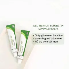 Gel dưỡng gom cồi mụn Tazoretin xanh lá 15g và phục hồi sau mụn 345