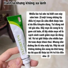 Gel đẩy mụn ẩn gom cồi mụn Tazoretin xanh 15g da đẹp mịn màng