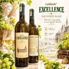 Vang Trắng Excellence  12%Độ Chai 750mil - Vang Đà Lạt Ladofoods