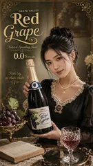 Grape Valley - Nước Trái Cây Có Ga NHO - Chai 750mill