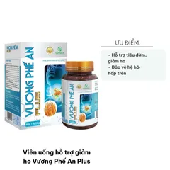 Viên uống giảm ho Vương Phế An Plus - Hỗ trợ tiêu đờm, tăng cường miễn dịch, chiết xuất thiên nhiên, 60g