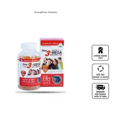 Viên Uống Dầu Cá Hồi Omega 3 Salmon Oil New 3 – Mega 1000mg, Hỗ Trợ Sức Khỏe Não Bộ, Thị Lực và Làn Da - Hộp 300 Viên