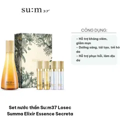 Set nước thần Su:m37 Losec Summa Elixir Essence Secreta 230ml - Giới hạn, Tái sinh và Dưỡng ẩm cho Da, Hỗ trợ Collagen, Trẻ hóa Da