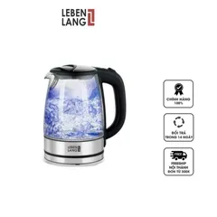 Ấm Siêu Tốc Thủy Tinh Lebenlang LBL2879 - Dung Tích 1.7L, Công Suất 2200W, Chất Liệu Inox & Thủy Tinh, Thiết Kế Hiện Đại, Sang Trọng
