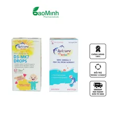 Bộ đôi Avisure DHA và D3MK7 cho bé - Si rô bổ sung Vitamin D3 và DHA hỗ trợ phát triển khỏe mạnh, tăng cường nhận thức và miễn dịch