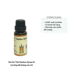 Siro Do Thái Sambuc Syrup 30ml - Hỗ Trợ Tăng Đề Kháng, Cải Thiện Hô Hấp Cho Trẻ Em và Người Lớn - Dễ Uống, Chất Lượng Cao