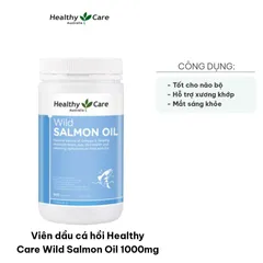 Viên Dầu Cá Hồi Healthy Care Wild Salmon Oil 1000mg - Bổ Sung Omega-3 Tốt Cho Não Bộ và Mắt, Hỗ Trợ Sức Khỏe Tim Mạch