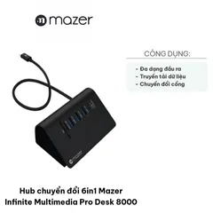 Hub Chuyển Đổi 6in1 Mazer Infinite Multimedia Pro Desk 8000 - Thiết Bị Đa Năng USB-C, Tương Thích Mac, Windows, Android