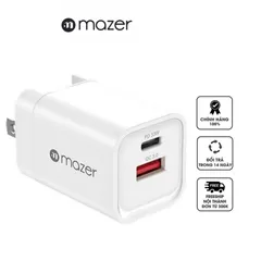 Củ sạc nhanh 33W Mazer Infinite Boots Super MINI Pro M-GAN2-T33W - Sạc 2 thiết bị đồng thời, siêu nhỏ gọn, công nghệ PD & QC chống quá tải