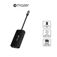 Hub Chuyển Đổi Đa Năng Mazer USB-C 6-in-1 M-UC2MULTI4060-BK - Kết Nối HDMI 4K, Ethernet, 3 USB-A, Sạc USB-C, Tiện Lợi Cho Mọi Thiết Bị