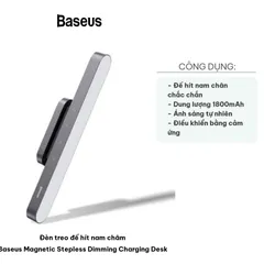 Đèn treo đế hít nam châm Baseus Magnetic - Đèn bàn sạc không dây điều chỉnh độ sáng thông minh cho không gian làm việc và sinh hoạt