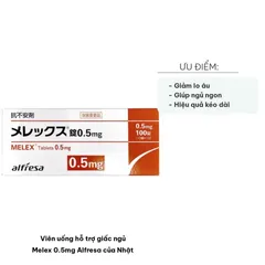 Viên Uống Hỗ Trợ Giấc Ngủ Melex 0.5mg Alfresa Nhật Bản - Giảm Căng Thẳng, Khó Ngủ, Hiệu Quả Nhanh, Dễ Uống