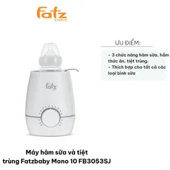 Máy Hâm Sữa và Tiệt Trùng Fatzbaby Mono 10 FB3053SJ - 3 Chức Năng Tiện Lợi cho Mẹ và Bé, Thiết Kế Hiện Đại, An Toàn và Dễ Sử Dụng
